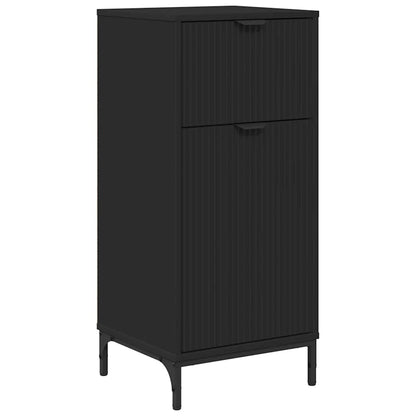 Baderomsskap med skuff Svart 39.5 x 36 x 88 cm Konstruert tre