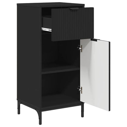 Baderomsskap med skuff Svart 39.5 x 36 x 88 cm Konstruert tre