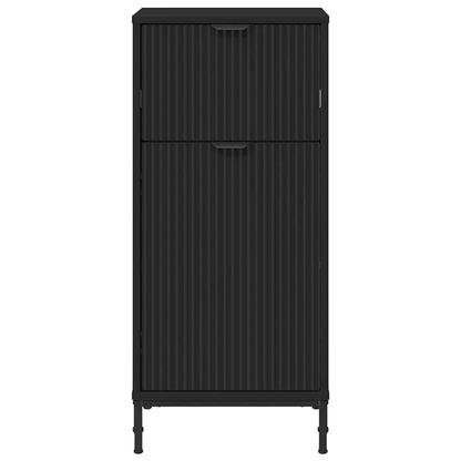 Baderomsskap med skuff Svart 39.5 x 36 x 88 cm Konstruert tre