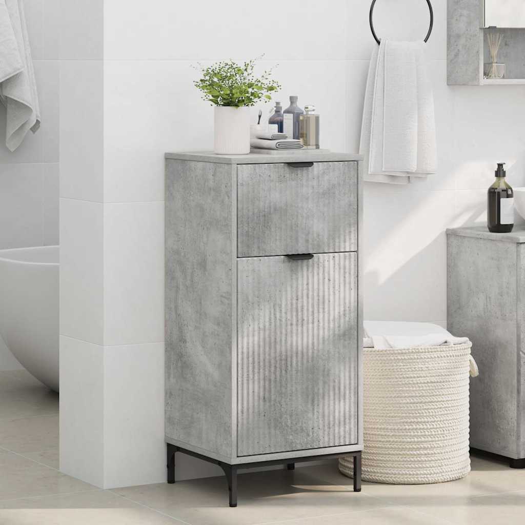 Baderomsskap med dør Betonggrå 39.5 x 36 x 88 cm Konstruert tre