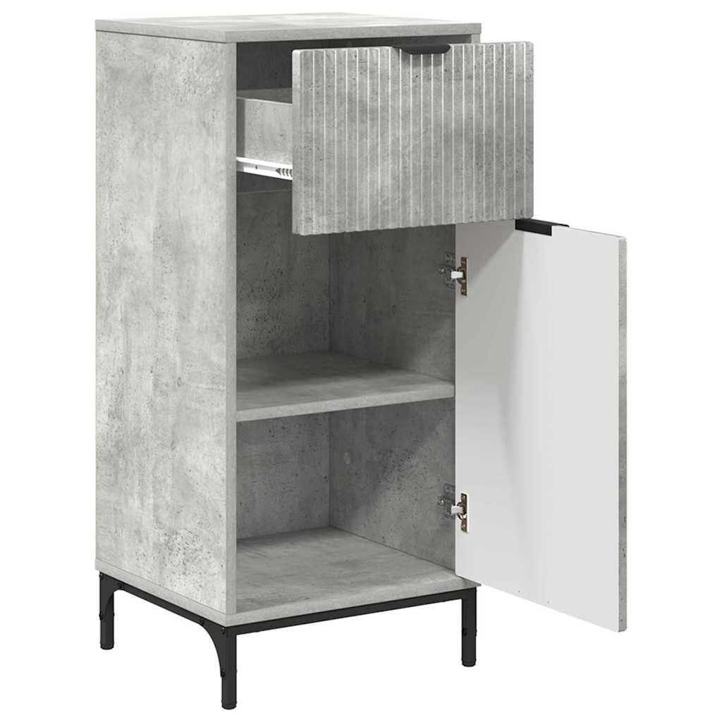 Baderomsskap med dør Betonggrå 39.5 x 36 x 88 cm Konstruert tre