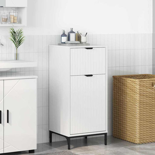 Baderomsskap Høyglans hvit 39.5 x 36 x 88 cm Konstruert tre