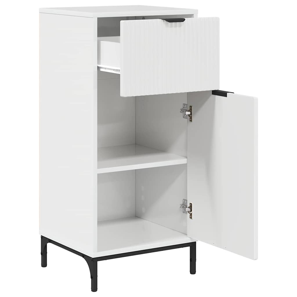 Baderomsskap Høyglans hvit 39.5 x 36 x 88 cm Konstruert tre
