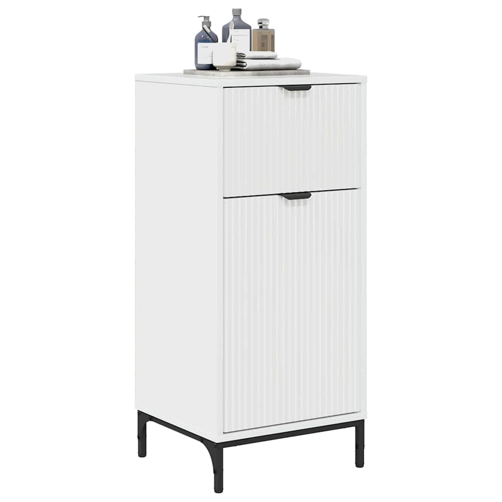 Baderomsskap Høyglans hvit 39.5 x 36 x 88 cm Konstruert tre