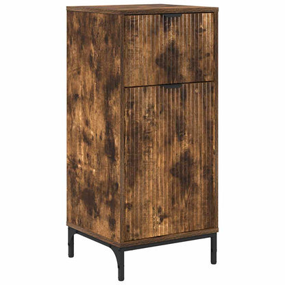 Baderomsskap med dør Røkt eik 39.5 x 36 x 88 cm Konstruert tre