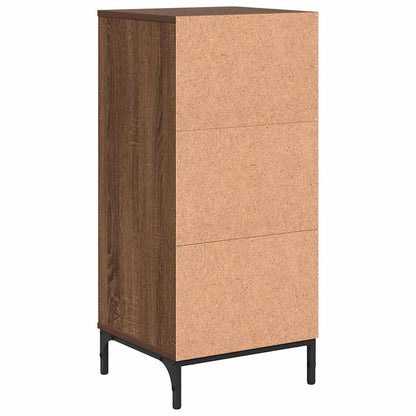 Baderomsskap med dør brun eik 39.5 x 36 x 88 cm Konstruert tre