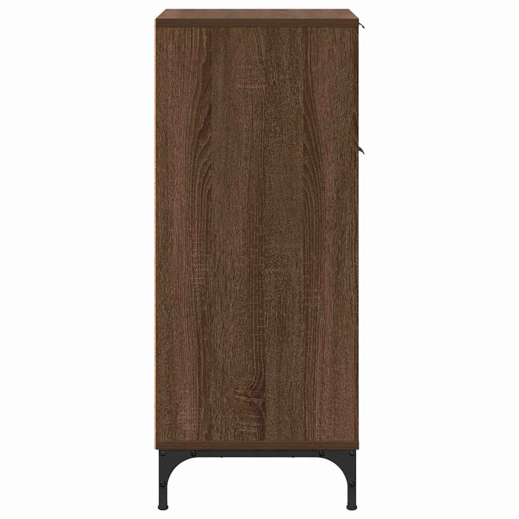 Baderomsskap med dør brun eik 39.5 x 36 x 88 cm Konstruert tre