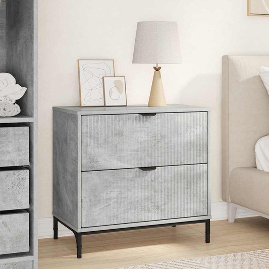 Nattbord Sengbord Betonggrå med skuff 63,5 x 36 x 61 cm