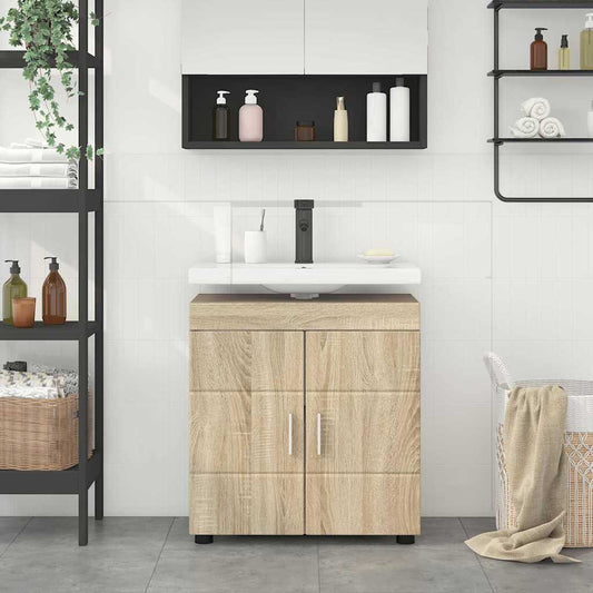 Bad vaskeskap med dør Sonoma eik 60 x 34 x 63 cm Konstruert tre