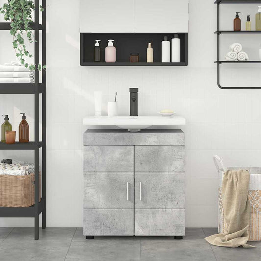 Bad vaskeskap med dør Betonggrå 60 x 34 x 63 cm Konstruert tre
