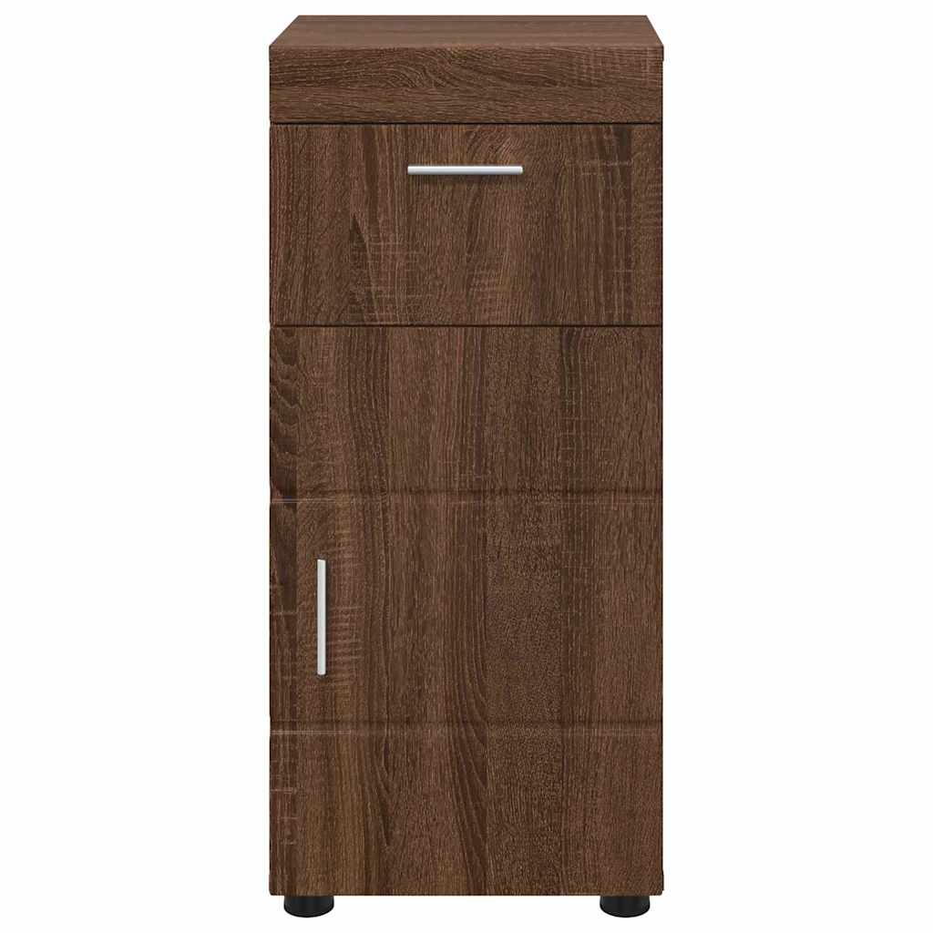 Baderomsskap med dør brun eik 37 x 31.5 x 82 cm Konstruert tre
