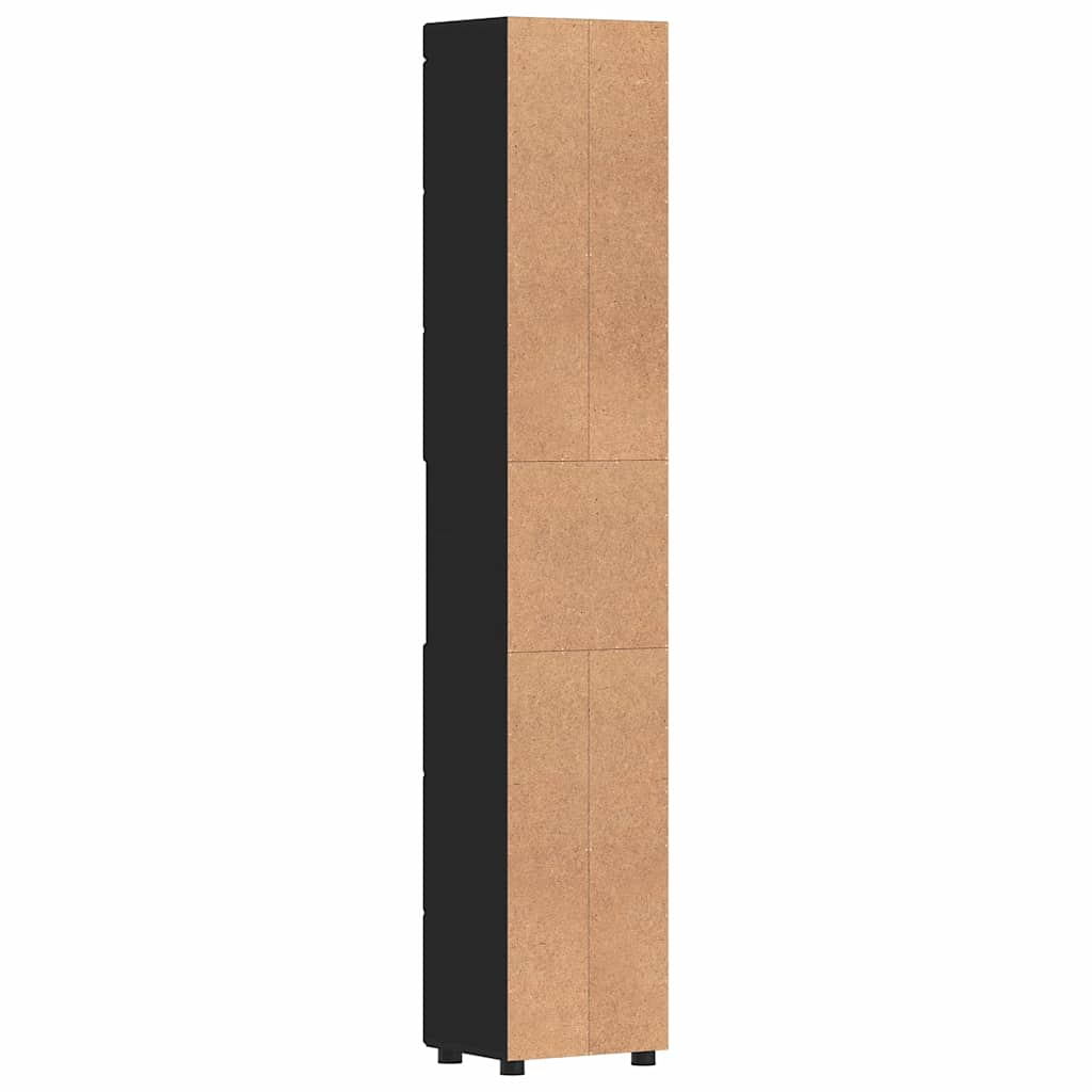 Baderomsskap TULUM Svart 37 x 31.5 x 203 cm Konstruert tre