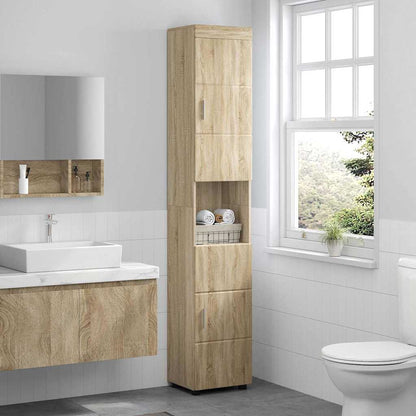 Baderomsskap TULUM Sonoma eik 37 x 31.5 x 203 cm Konstruert tre