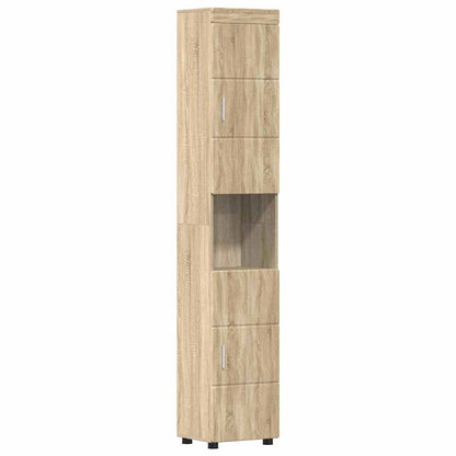 Baderomsskap TULUM Sonoma eik 37 x 31.5 x 203 cm Konstruert tre