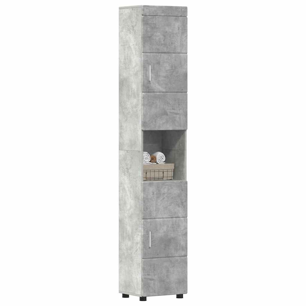 Baderomsskap TULUM Betonggrå 37 x 31.5 x 203 cm Konstruert tre