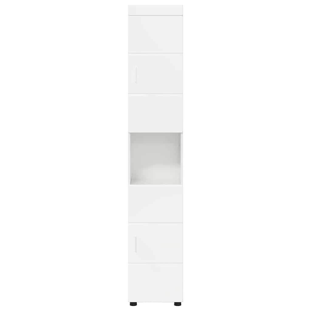 Baderomsskap med lagring TULUM Høyglans hvit 37 x 31.5 x 203 cm