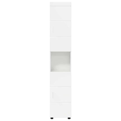 Baderomsskap med lagring TULUM Høyglans hvit 37 x 31.5 x 203 cm