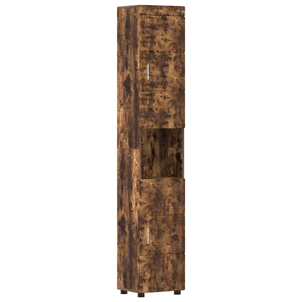 Baderomsskap TULUM Røkt eik 37 x 31.5 x 203 cm Konstruert tre