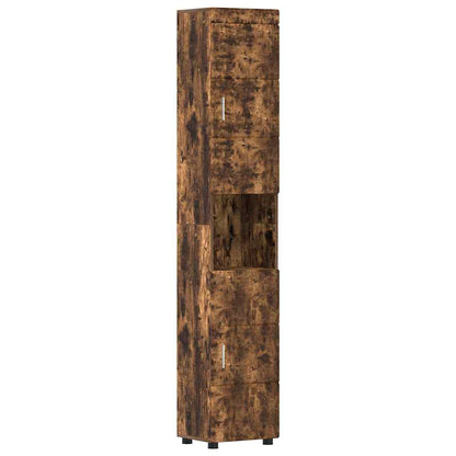 Baderomsskap TULUM Røkt eik 37 x 31.5 x 203 cm Konstruert tre
