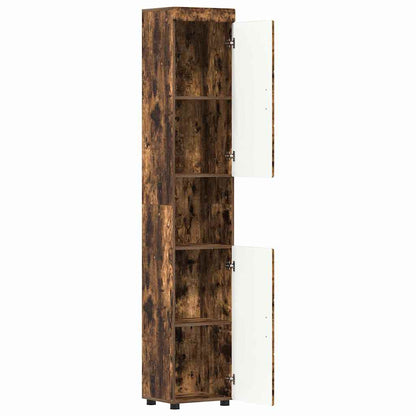 Baderomsskap TULUM Røkt eik 37 x 31.5 x 203 cm Konstruert tre