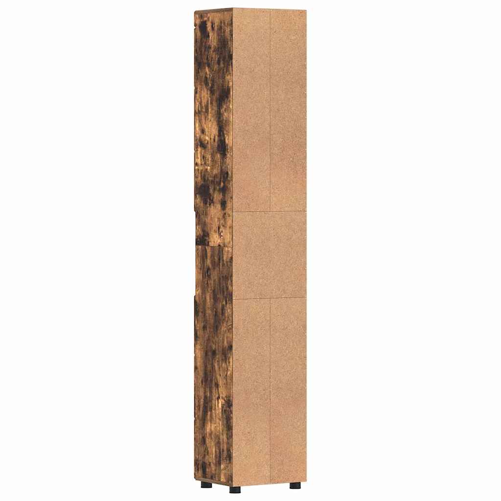 Baderomsskap TULUM Røkt eik 37 x 31.5 x 203 cm Konstruert tre
