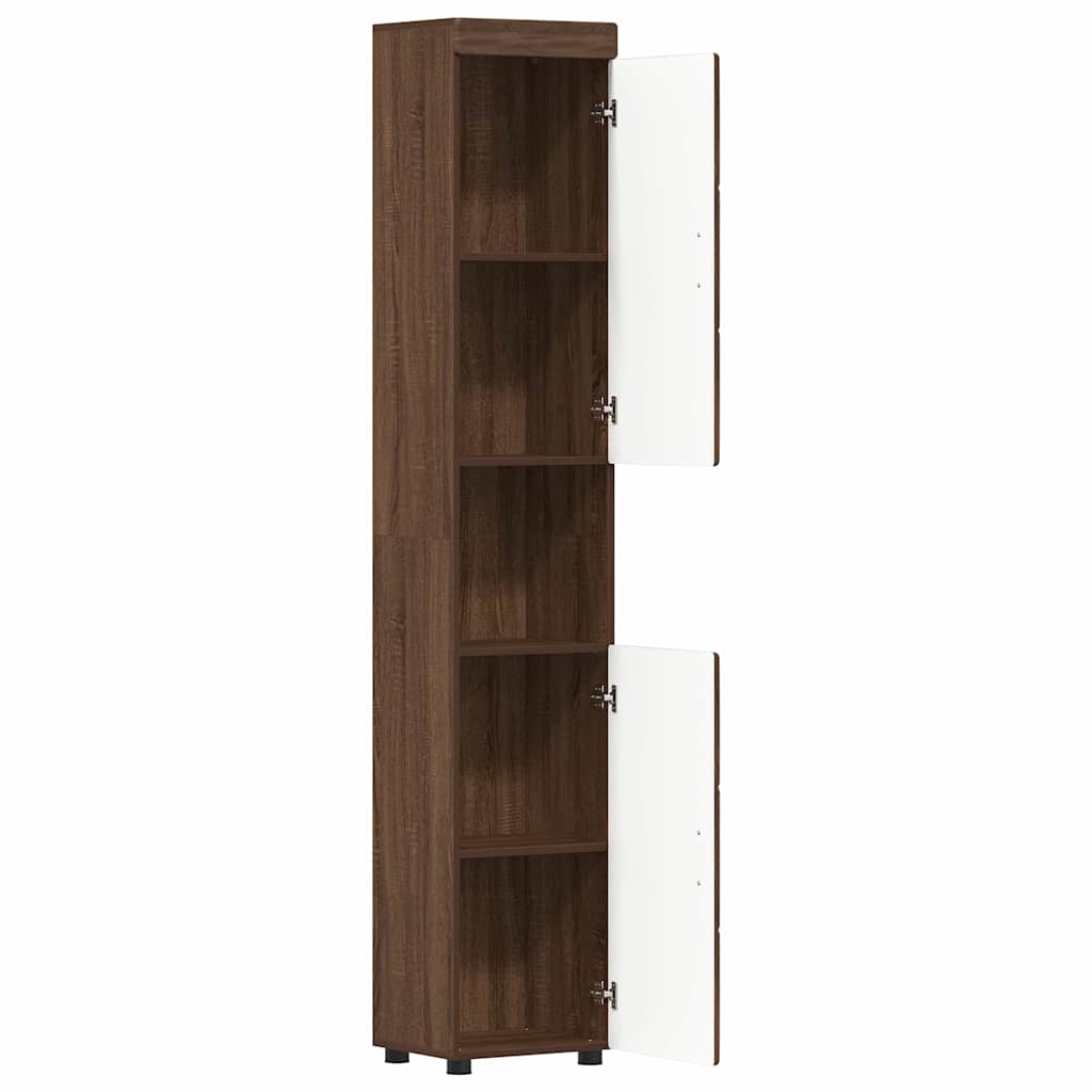 Baderomsskap TULUM brun eik 37 x 31.5 x 203 cm Konstruert tre