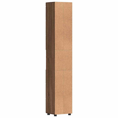Baderomsskap TULUM brun eik 37 x 31.5 x 203 cm Konstruert tre