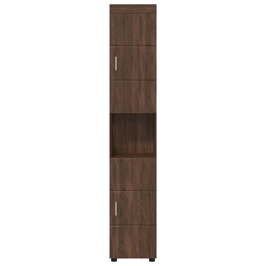 Baderomsskap TULUM brun eik 37 x 31.5 x 203 cm Konstruert tre