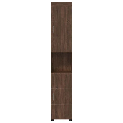 Baderomsskap TULUM brun eik 37 x 31.5 x 203 cm Konstruert tre