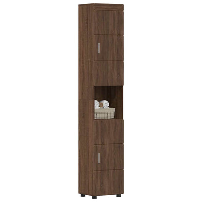 Baderomsskap TULUM brun eik 37 x 31.5 x 203 cm Konstruert tre