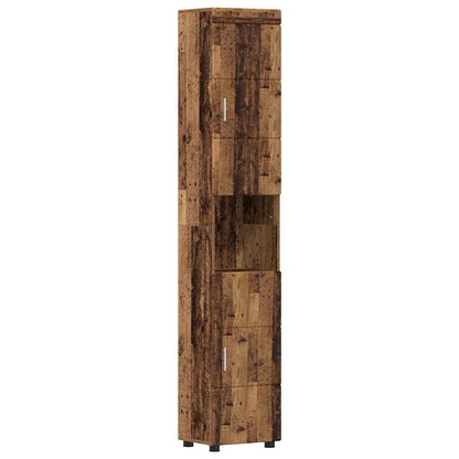 Baderomsskap med lagring TULUM Gammelt tre 37 x 31.5 x 203 cm
