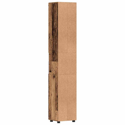 Baderomsskap med lagring TULUM Gammelt tre 37 x 31.5 x 203 cm