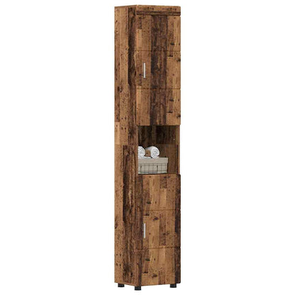 Baderomsskap med lagring TULUM Gammelt tre 37 x 31.5 x 203 cm