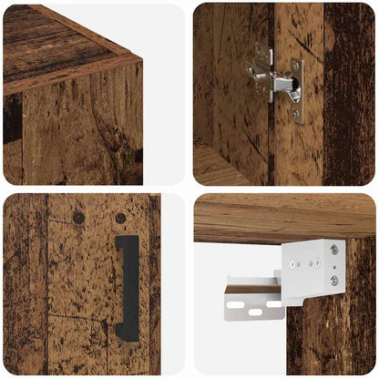 Veggskap Gammelt Tre 2 stk 69.5 x 34 x 90 cm