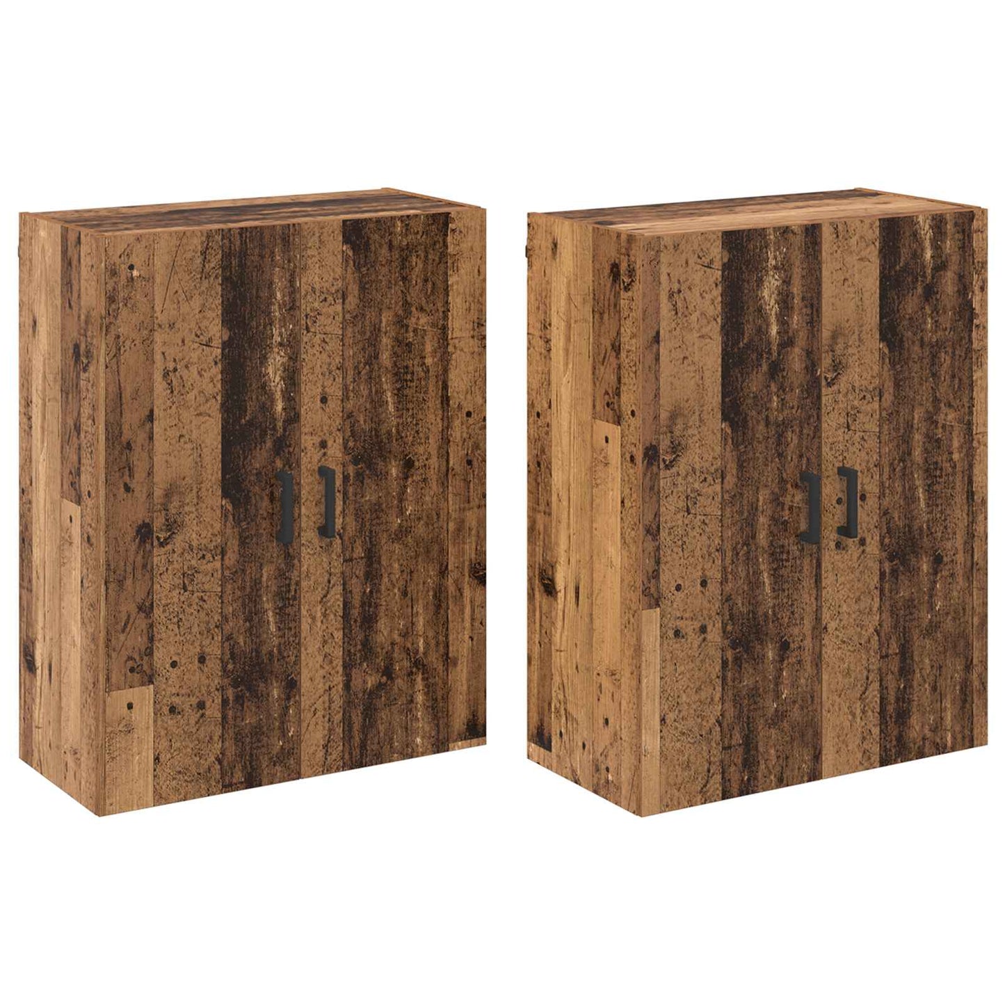 Vegghengt skap Veggmontert 2 pcs Gammelt tre 69,5 x 34 x 90 cm