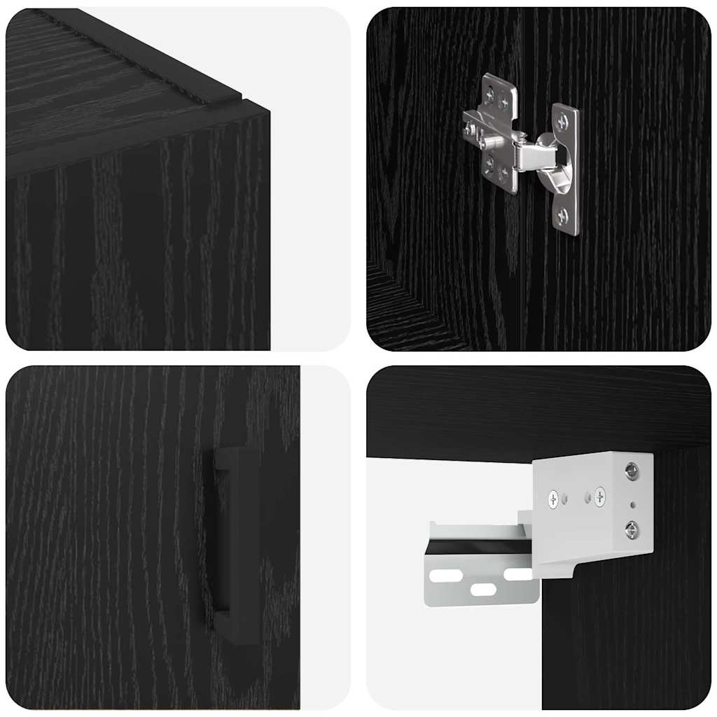 Veggskap Svart Eik 2 stk 69.5 x 34 x 90 cm