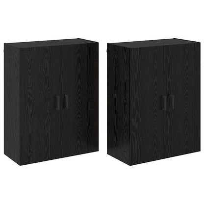 Veggskap Svart Eik 2 stk 69.5 x 34 x 90 cm
