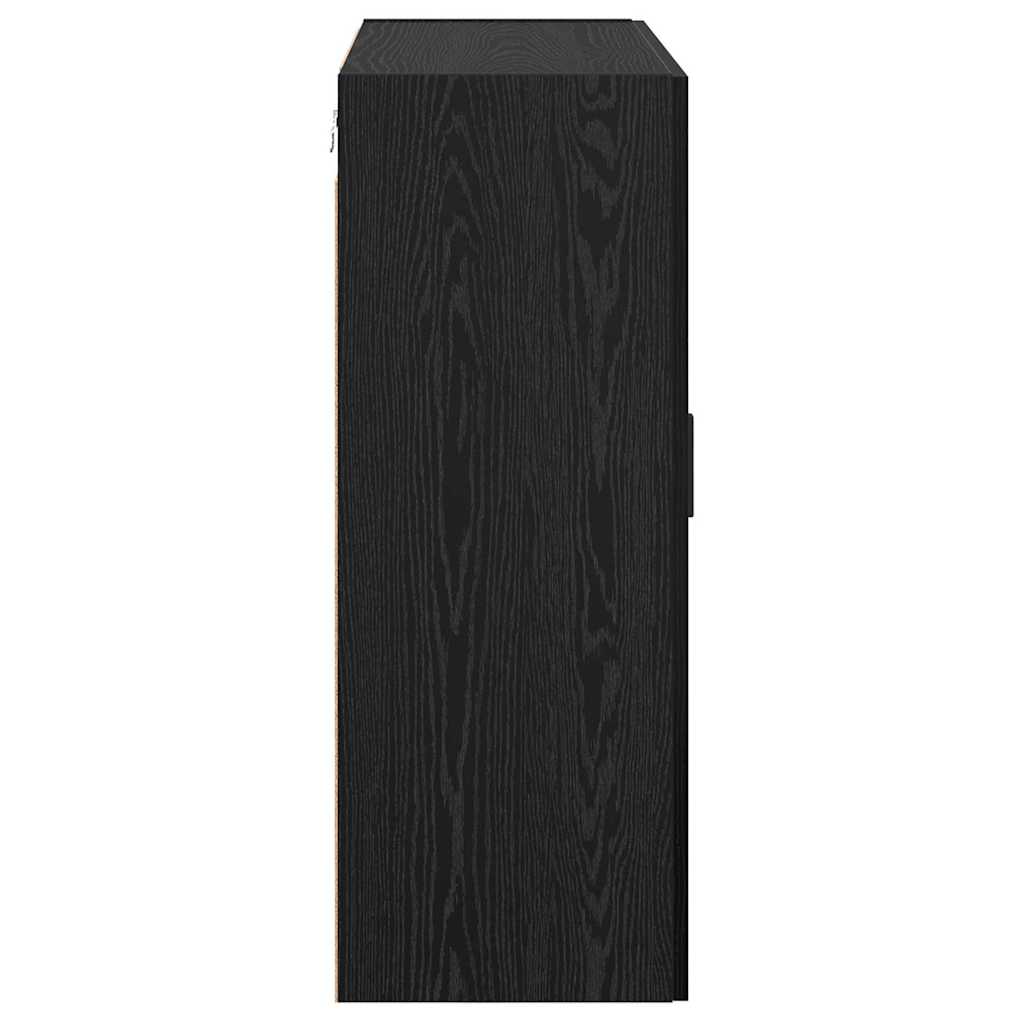 Veggskap Svart Eik 2 stk 69.5 x 34 x 90 cm