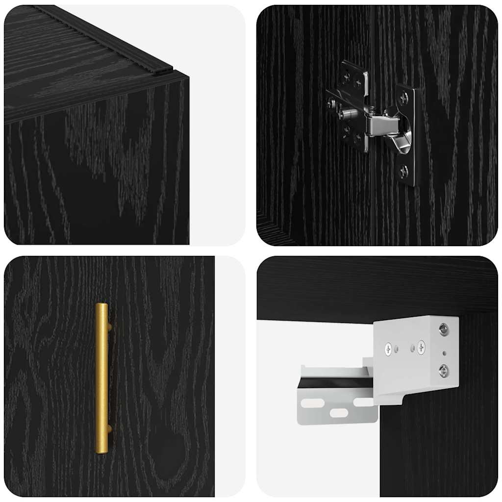 Veggskap Svart Eik 2 stk 69.5 x 34 x 90 cm