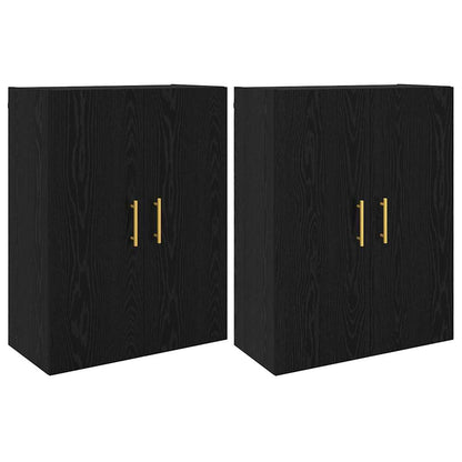 Veggskap Svart Eik 2 stk 69.5 x 34 x 90 cm