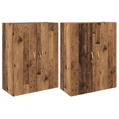 Vegghengt skap Veggmontert 2 pcs Gammelt tre 69,5 x 34 x 90 cm