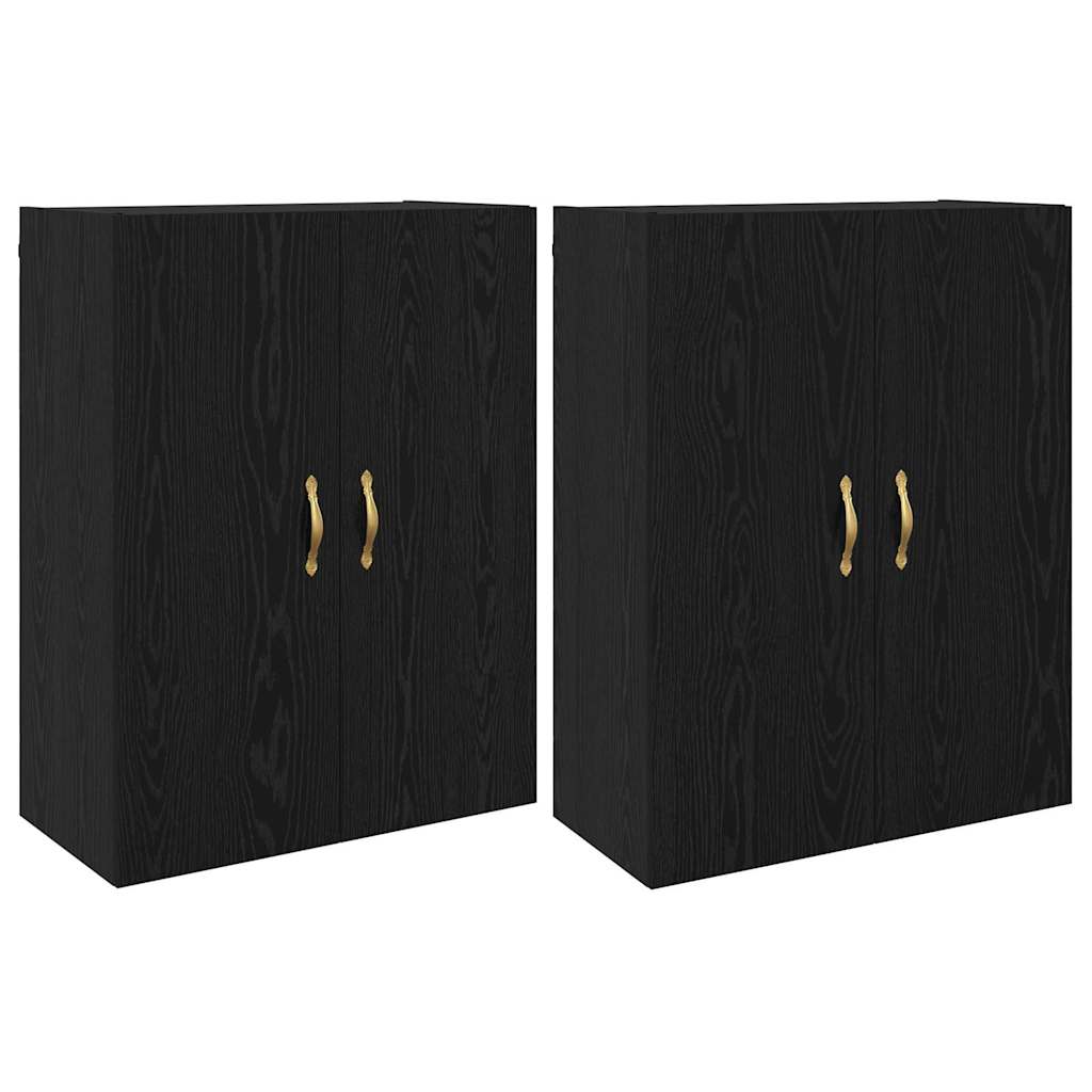 Veggskap Svart Eik 2 stk 69.5 x 34 x 90 cm