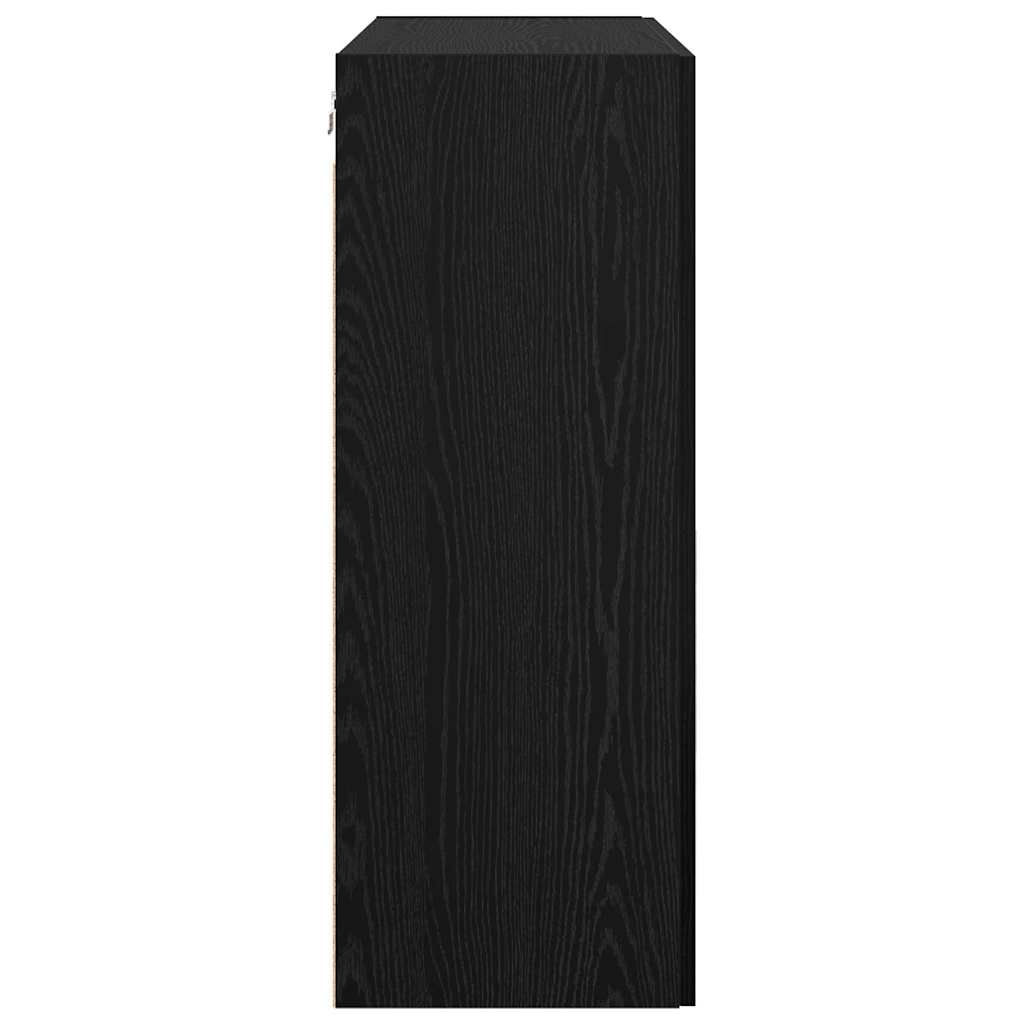 Veggskap Svart Eik 2 stk 69.5 x 34 x 90 cm