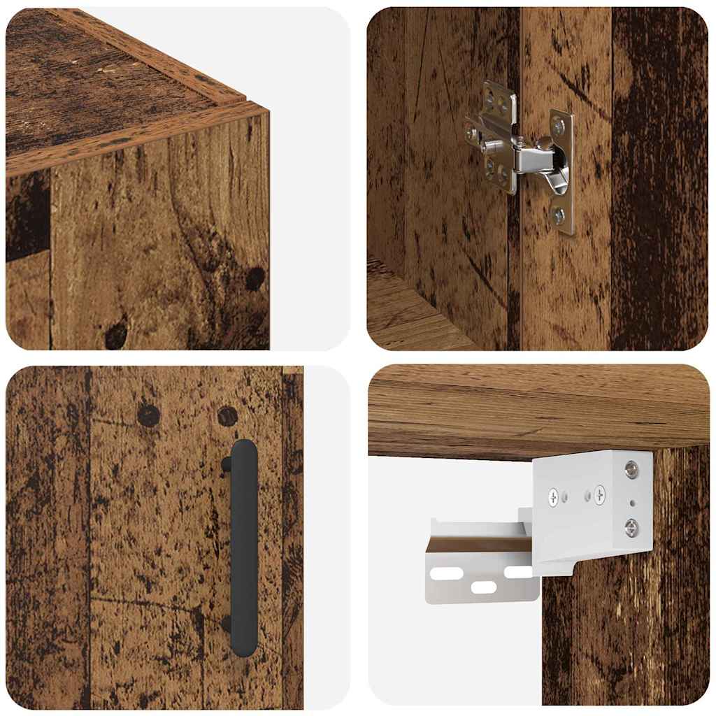 Veggskap Gammelt Tre2 stk 69.5 x 34 x 90 cm