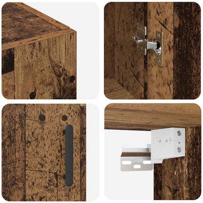 Veggskap Gammelt Tre2 stk 69.5 x 34 x 90 cm