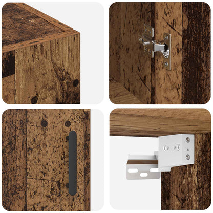 Vegghengt skap Veggmontert 2 pcs Gammelt tre 69,5 x 34 x 90 cm