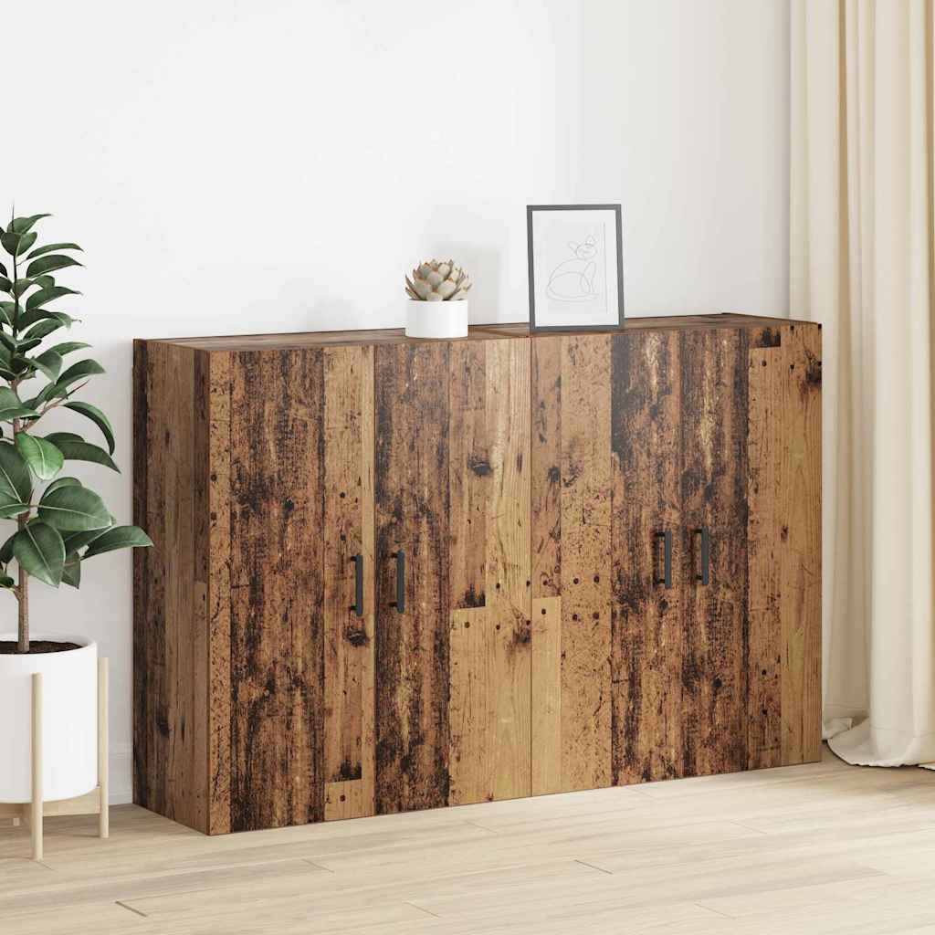 Veggskap Gammelt Tre2 stk 69.5 x 34 x 90 cm