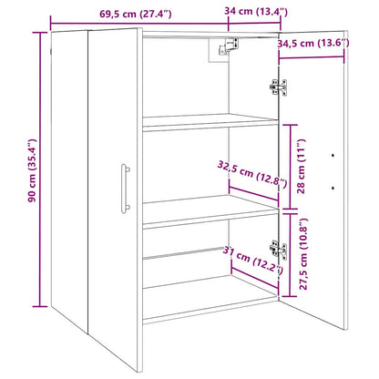 Veggskap Gammelt Tre2 stk 69.5 x 34 x 90 cm