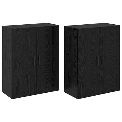 Veggskap Svart Eik 2 stk 69.5 x 34 x 90 cm
