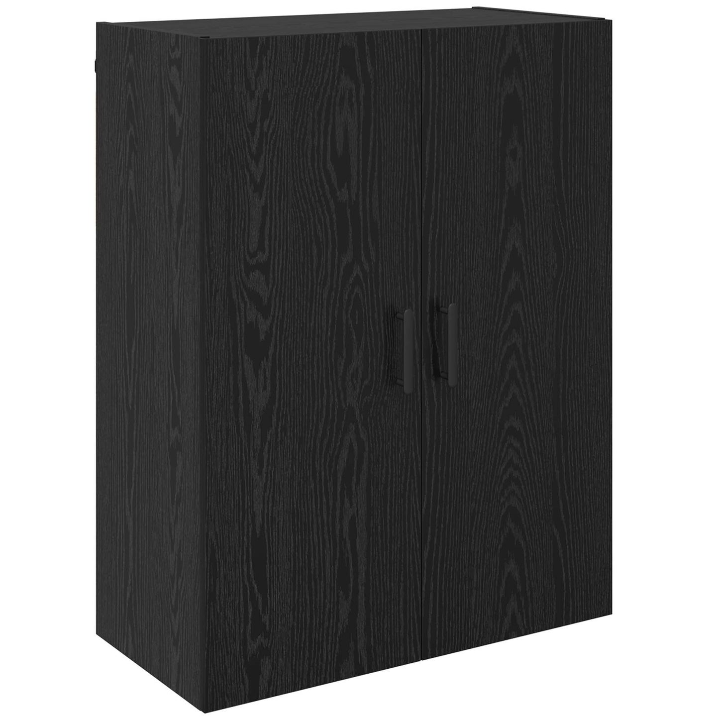 Vegghengt skap 2 pcs Svart Eik 69,5 x 34 x 90 cm Konstruert tre